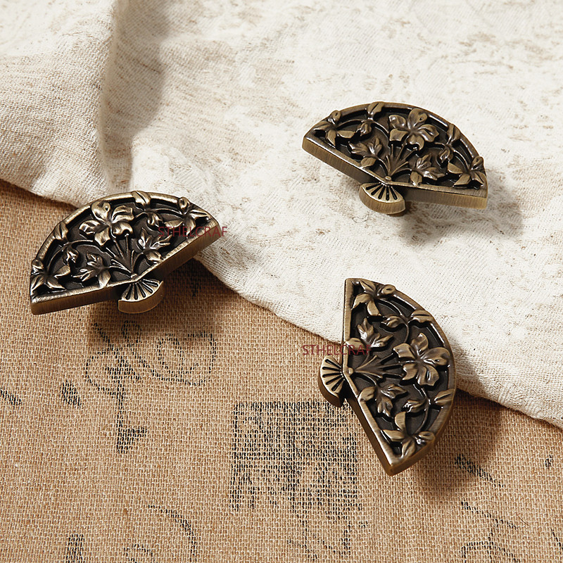Vintage Furniture Hardware Pulls - 1 Adet Yaratıcı Yelpaze Şeklinde Pirinç