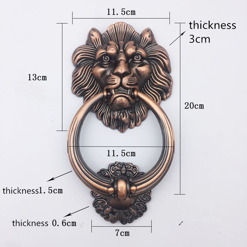 Furniture Hardware Decorative - Antik Bronz Aslan Başı Kulplu Kapı