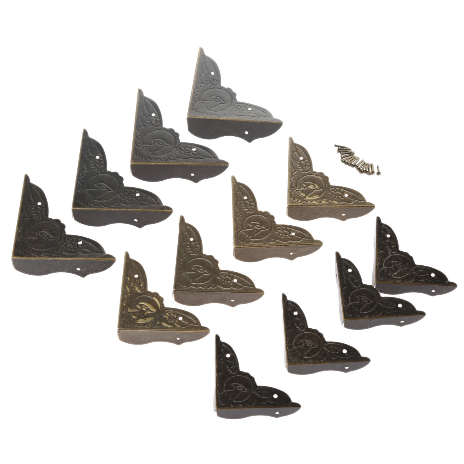 4 adet antik pirinç köşe brake - Furniture Hardware Decorative incelemesi ve fiyatı